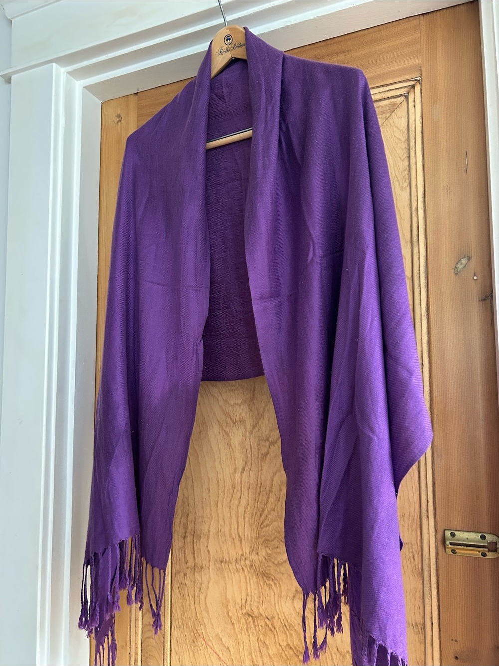 Source Unknown Vibrant Purple Fringe Wrap Shawl